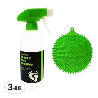 足部泡沫清潔液 檸檬薄荷香 500ml+洗腳刷 隨機出貨, 3組