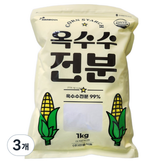 HANWOOL FOOD 玉米澱粉, 1kg, 3個