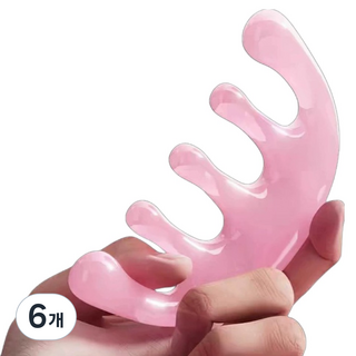 Celliving 全身頭皮按摩刮痧板 C型, 粉紅色, 6個