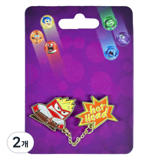 Iknowk 書桌裝飾 腦筋急轉彎2 鏈條徽章 怒怒, 2個, 1入