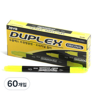 JAVAPEN Duplex 雙頭經典螢光筆, 黃色, 60個