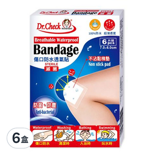 Dr.Check Nursing Expert 護理專家 傷口防水透氣貼, 6片, 6盒