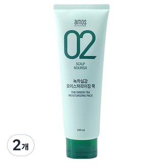 아모스프로페셔널 녹차실감 인텐시브 모이스처 팩, 250ml, 2개