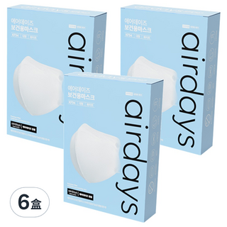 airdays 拋棄式C型口罩 L KF94 白色 (60片) - 有效阻擋PM2.5、舒適透氣, 6盒, 10片