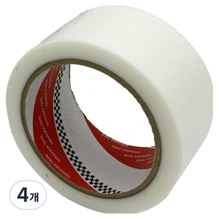TERAOKA 寺岡 4100 易撕遮蔽養生膠帶 寬50mm x 長25m 透明, 4個