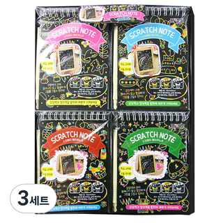 프랜즈 스크래치 페이퍼 노트 12매, 랜덤 발송, 3세트