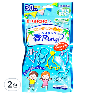 KINCHO 金鳥 台灣公司貨 造型防蚊環30個入 果香, 藍色, 2包