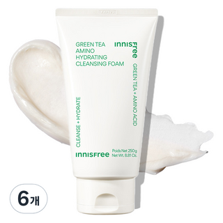 INNISFREE 綠茶保濕胺基酸潔面乳, 250g, 6條