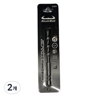 블랙불 임팩용 콘크리트 드릴 비트 6mm CB6, 2개