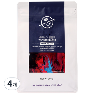The Coffee Bean 維也納綜合咖啡豆, 原豆(未研磨), 200g, 4個