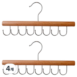 Jyulhome 旋轉掛鉤 多用途帽子包包掛架, 自然棕色, 4個