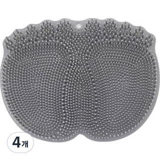 Coupiang 矽膠足部刷 洗腳墊 足部清潔器 灰色, 4個, 1入