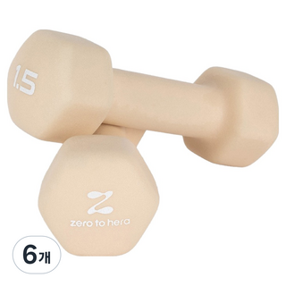 제로투헤라 네오프렌 논슬립 아령 린넨, 6개, 1.5kg