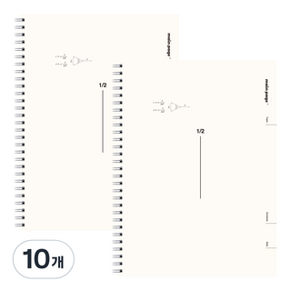 뭉구 3000 메인페이지 2분할 수학 연습장, 베이지, 10개