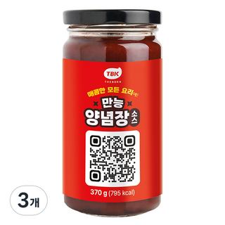 백쿡 백종원의 만능 양념장소스, 370g, 3개