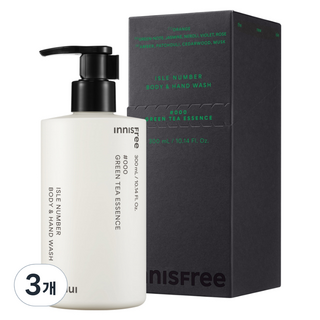INNISFREE Isle Number潔膚露 綠茶水潤精華款, 300ml, 3瓶