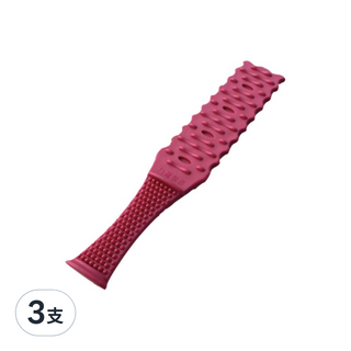 即室好物 超省力按摩拍痧拍打棒, 多凸點設計 深層到位 橡膠材質 彈力佳 台灣製造, 3支, 紅色