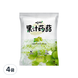 吃果籽 果汁蒟蒻 白葡萄口味 無添加色素、防腐劑, 240g, 4袋