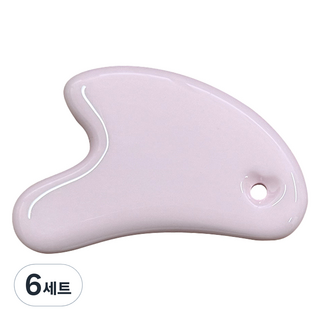 하트 괄사 마사저 + 파우치 세트, 핑크, 6세트