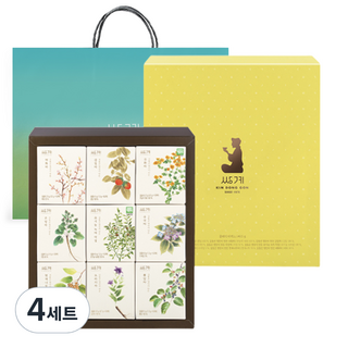 쌍계명차 클래식 티박스, 티백 9종 + 쇼핑백, 4세트