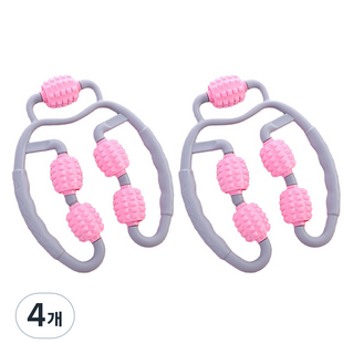 DAILYSHARE 全身指壓按摩滾輪 24 x 30 cm, 灰色 + 粉紅色, 4個