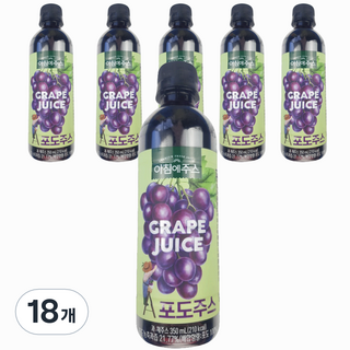 서울우유 아침에주스 포도주스, 350ml, 18개