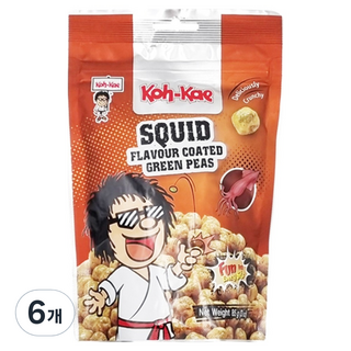 Koh-Kae 大哥 豌豆酥 魷魚風味, 85g, 6包