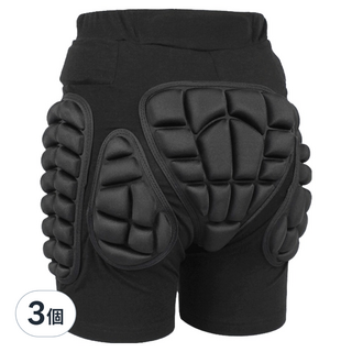 HOME GYM CLUB 居家健身 加厚防摔褲, 3個, 黑色