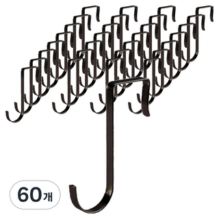 Maket Gamseong 門用掛鉤 1.5cm, 黑色, 60個