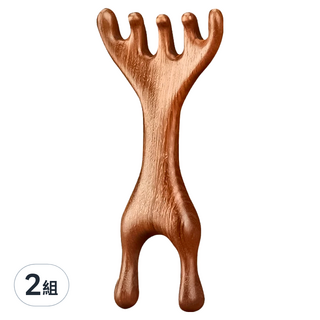 鹿角按摩梳 Set 3個, 12.8 x 5.5cm, 33g, 櫸木手工藝品, 2組, 鹿角