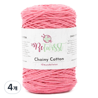 brandyarn Retwist Chainy Cotton 編織線, 7021 粉紅色, 4個