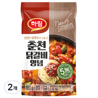 하림 춘천 닭갈비 양념, 180g, 2개