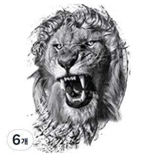 gelluna 猛獸 獅子 老虎 紋身貼紙, T98, 6個