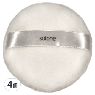 Solone 台灣公司貨 特級日本立絨蜜粉撲 75mm, 4個, 單一顏色
