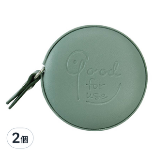 CCHING 青青文具 簡單生活系列 圓形皮革捲尺 綠色, 2個, 150cm