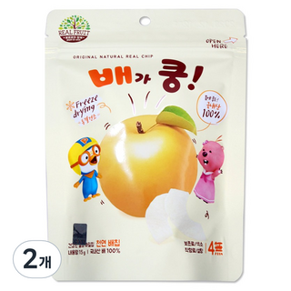 Pororo 淘氣小企鵝 冷凍乾燥水果片 梨子, 2個, 15g