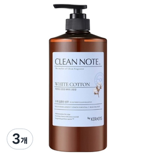 KERASYS Clean Note 洗髮精 白棉花香, 800ml, 3個