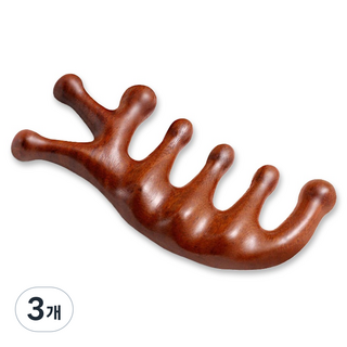 DIBLIC 全身經絡頭皮按摩刮痧板, 木質, 3個