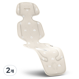 크림하우스 유아용 에어몬2 쿨시팅매트 스탠다드, 베이지 포레스트, 2개
