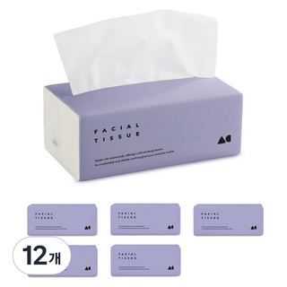 AllChallenge 抽取式紫羅蘭美容面紙 2層, 12個, 250入