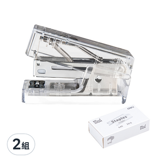 NUSIGN 紐賽 透明迷你釘書機 + 33號釘書針組 透明白 1組, 2組, 透明白色
