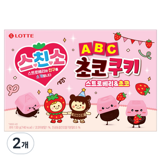 롯데웰푸드 ABC 스친소 초코쿠키 스트로베리, 130g, 2개