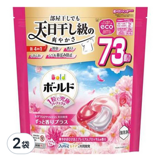 Bold 日本原裝進口 新4合1洗衣球 淡雅花香 粉紅色, 73顆, 2袋