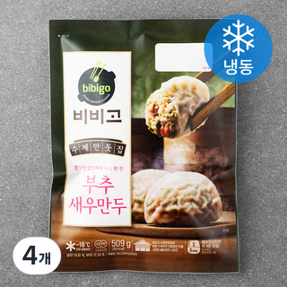 비비고 수제만둣집 부추 새우만두 (냉동), 509g, 4개