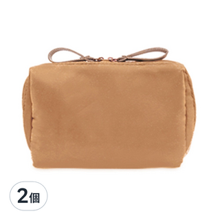 iSFun 輕便手拿 旅行收納口紅化妝包, 卡其色, 2個