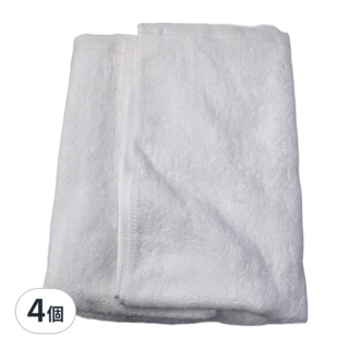 星紅織品 純棉加厚重磅飯店大浴巾 - 台灣製 140x70 公分, 白色, 4個