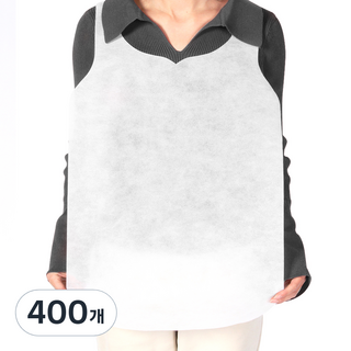 Kie 顧客、商業餐廳用不織布一次性圍裙, 400個, 白色