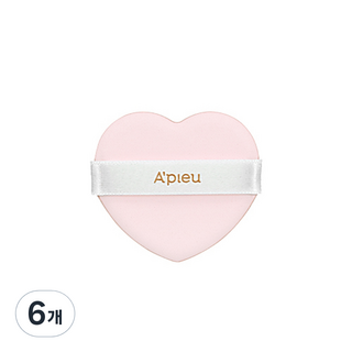 어퓨 과즙팡 하트 퍼프, 6개, 핑크