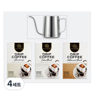 TRUNG NGUYEN Legend 濾掛式咖啡 10g x 10入 x 3種 禮盒組, 4套, 濾掛咖啡 3種 + 手沖壺 + 禮盒