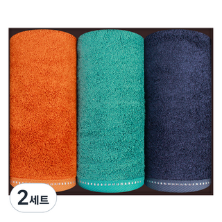 Songwol 松月 Lavena 竹纖維洗臉毛巾 200g x 3入禮盒組, 2套, 橘色, 藍綠色, 深藍色